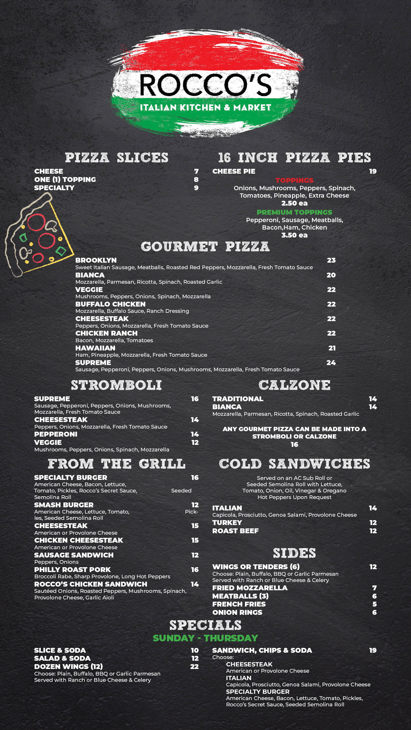 Rocco's Italian Kitchen & Market - Atlantic City, NJ 08401 - Menu ...