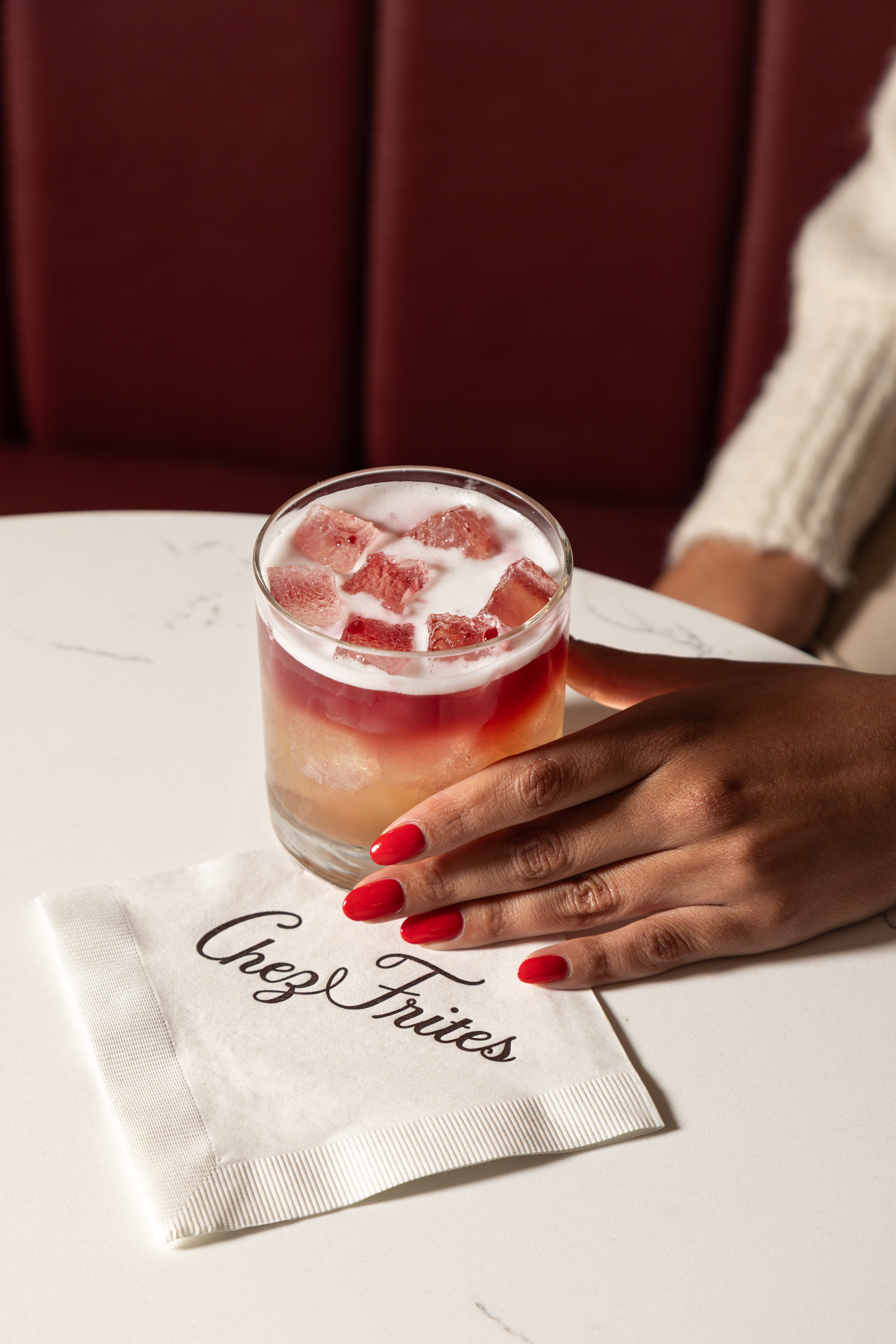Craft cocktail at Chez Frites inside Ocean Casino Resort, perfect for dining or a night out.