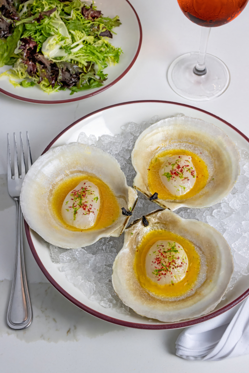 Fresh seafood appetizer and salad at Ocean Casino Resort dining experience in Atlantic City