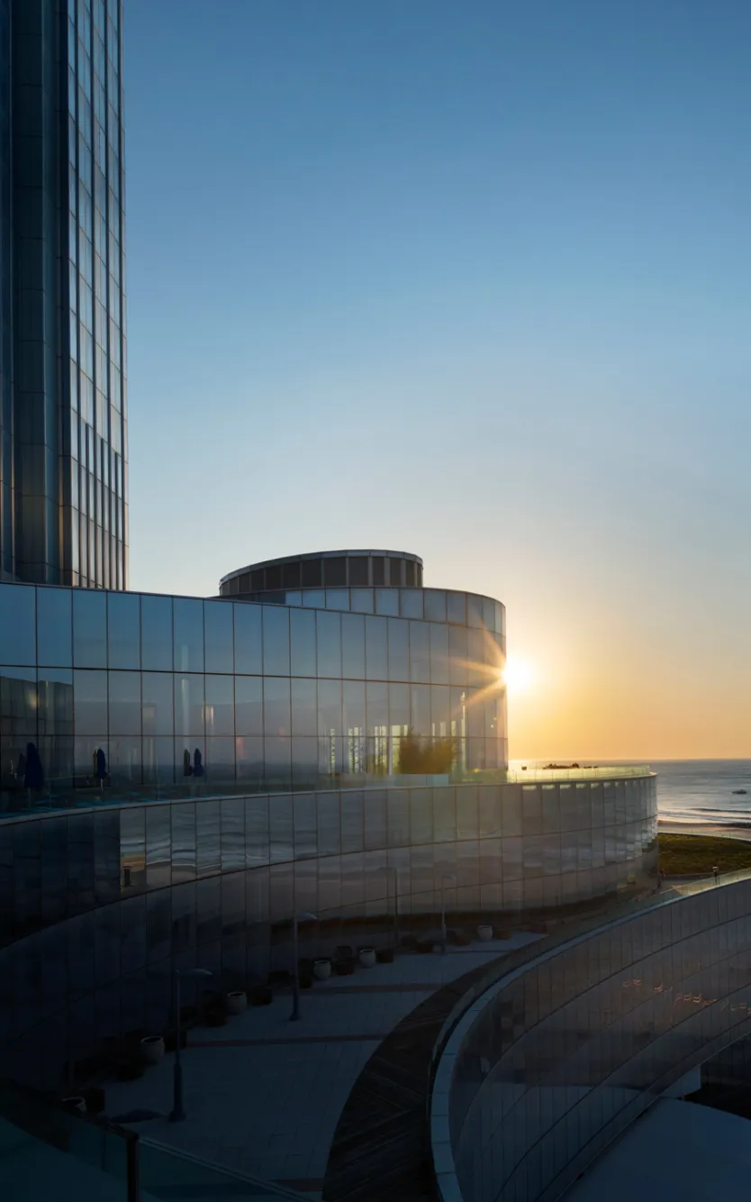 Ocean casino exterior sunset
