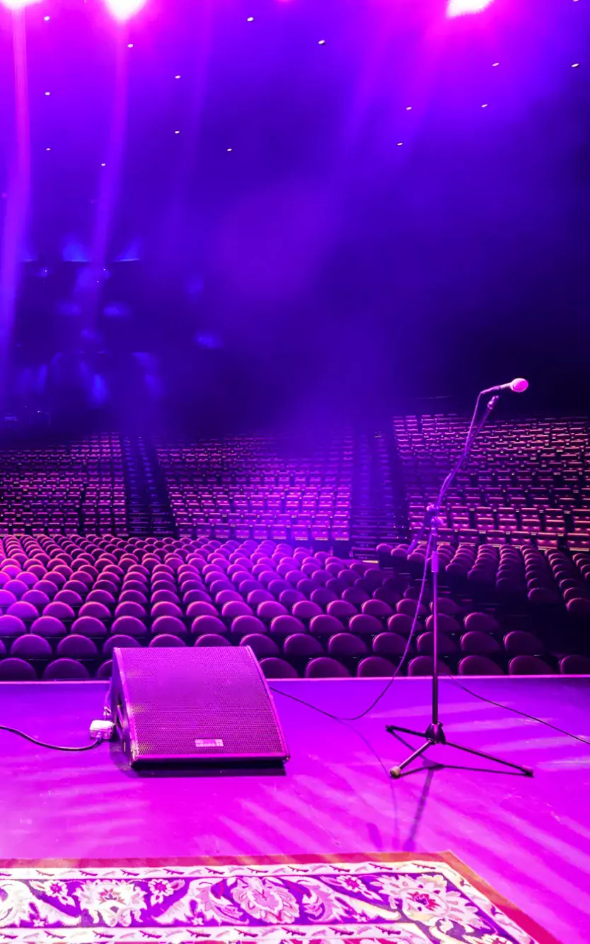 Ovation hall stage and sound equipment