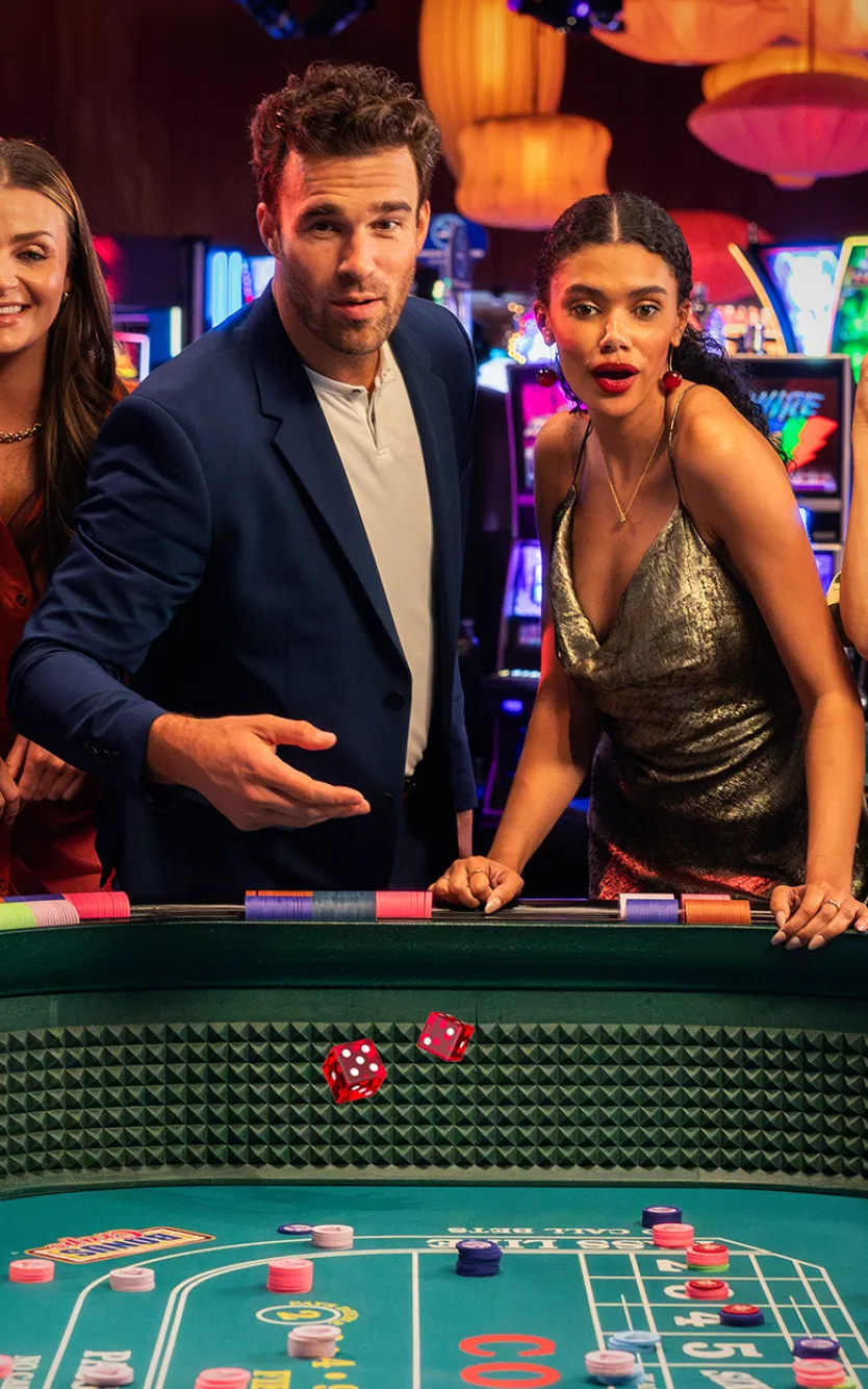 Friends playing roulette