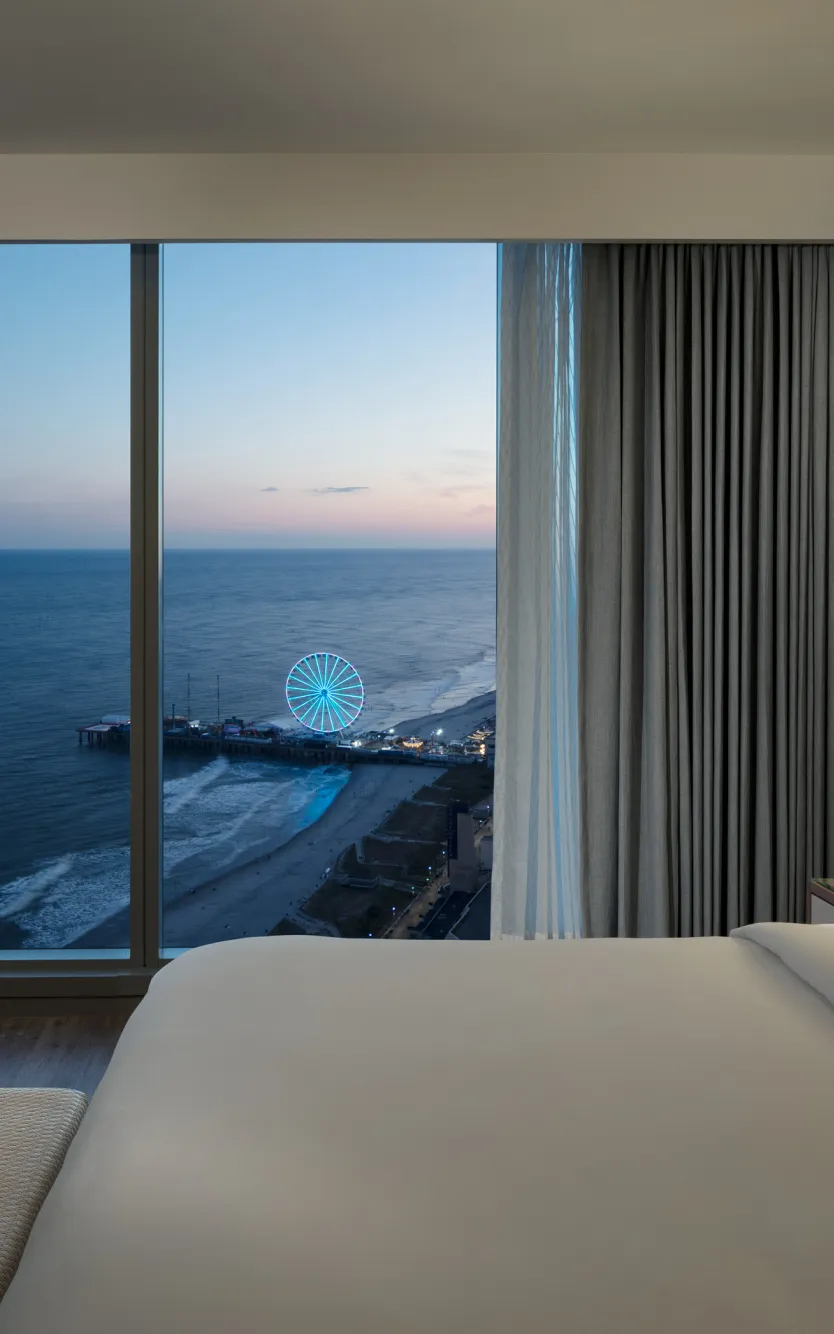 One Bedroom Blu Suite Bedroom at night