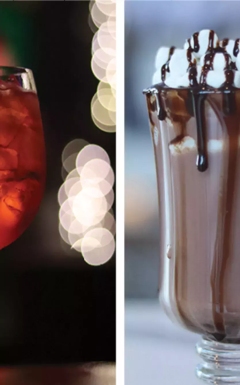 Four different seasonal cocktails next to each other 