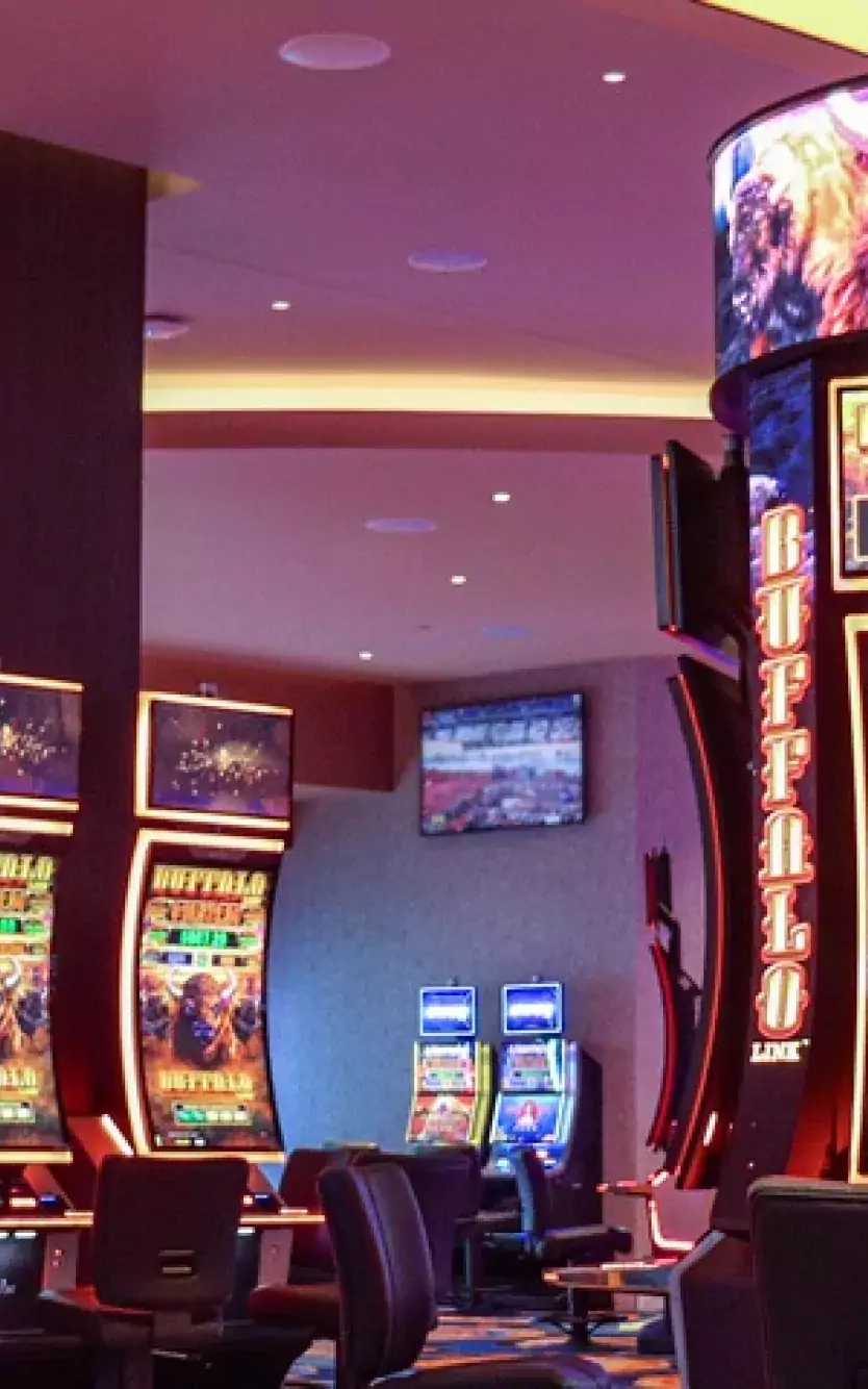 Image of slot machines on the casino floor