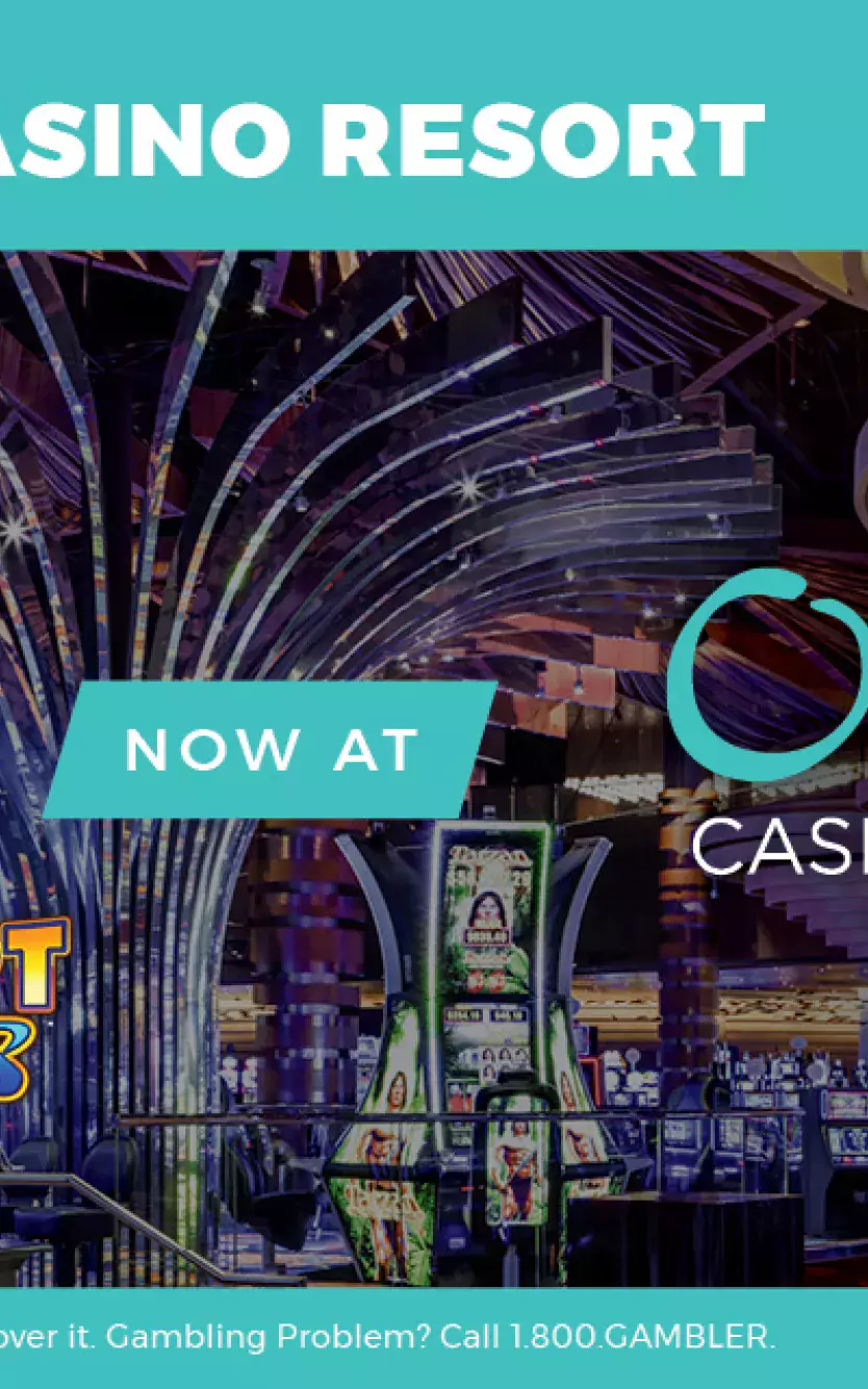 Graphic announcing new slot machines at the casino, including "The Vault" 