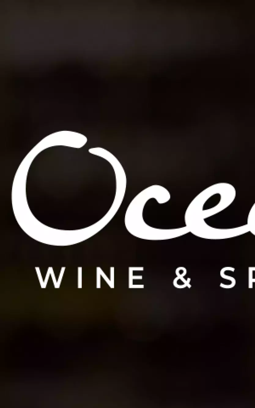 Graphic saying "Ocean Wine & Spirits"