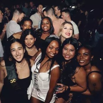 Group of friends celebrating a bachelorette party at Ocean Casino Resort in Atlantic City