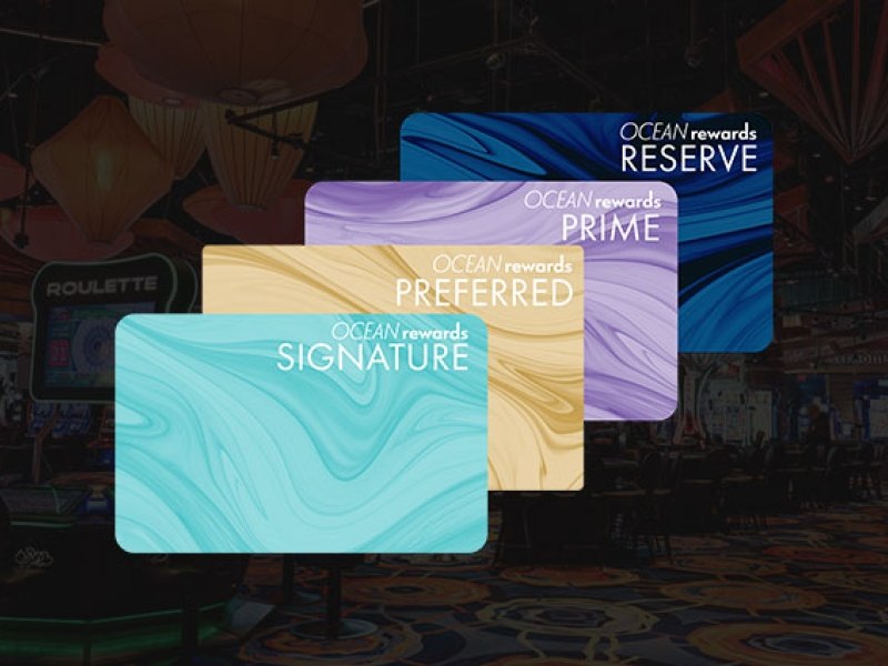 Ocean Casino rewards member cards