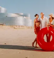 Friends on the beach in AC