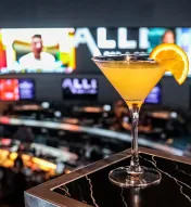 Craft cocktail overlooking the casino floor at Ocean Casino Resort in Atlantic City