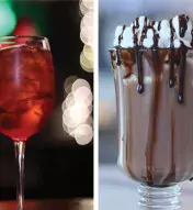 Four different seasonal cocktails next to each other