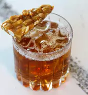 Girl Scout-themed cocktails in different colors using cookie ingredients