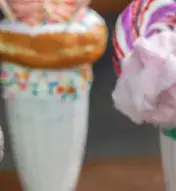 Boozy milkshakes with sweet toppings