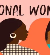 Graphic with profiles of women saying "International Women's Day"
