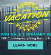 Image of indoor pool with overlayed text "National Plan for Vacation Day"