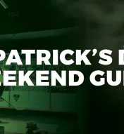 St. Patrick's Day collage with beer, woman gaming and text saying "St. Patrick's Day Weekend Guide"