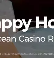 Image of cocktails and text saying Happy Hour at Ocean Casino Resort