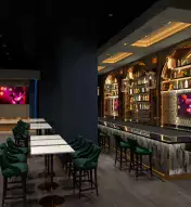 Nola's Bar and Lounge with a bar and lounge seating in a luxurious space