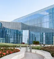 Exterior of Ocean Casino Resort with The Park and a winding pathway