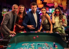 Friends playing roulette