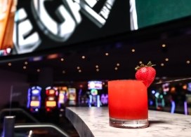 Run It Back cocktail at Ocean Casino Resort’s Gallery Bar, a refreshing strawberry drink featured in the Atlantic City cocktail crawl.