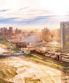 Atlantic City Boardwalk and skyline