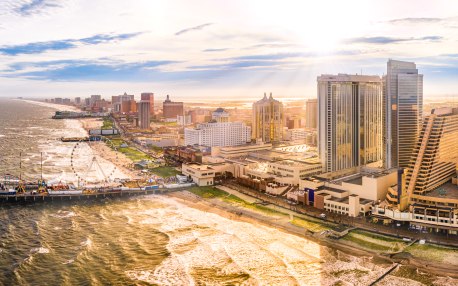 Atlantic City Boardwalk and skyline
