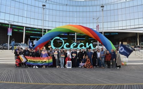Ocean pride group in front of Ocean Casino Resort