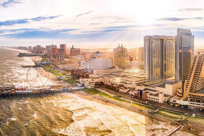 Atlantic City Boardwalk and skyline