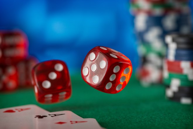 Dice, cards and chips
