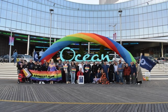 Ocean pride group in front of Ocean Casino Resort