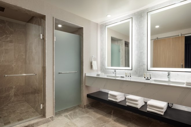 Studio Suite Blu Bathroom at Ocean Casino Resort